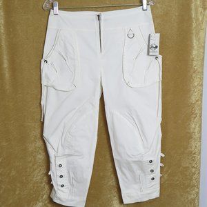 NWT Planete Interdite Paris White Capri Pants Size T2 (US 8) MSRP $199